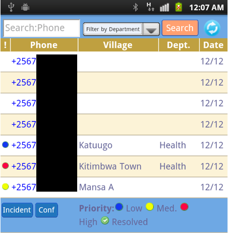Screenshot of home page of Olutindo application running on a tablet